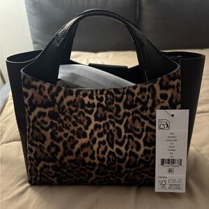 DKNY Leopard and Black Tote